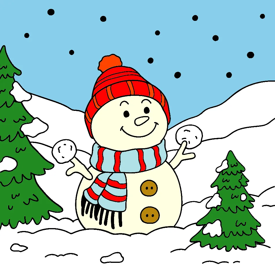 Meu bonequinho de neve – Desenho Colorido Online para Pintar e Imprimir | Jogo de Colorir Grátis no Mundo dos Jogos - Imagem Destacada