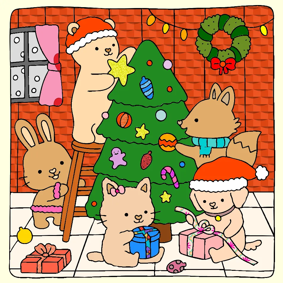 Natal dos amigos – Desenho Colorido Online para Pintar e Imprimir | Jogo de Colorir Grátis no Mundo dos Jogos - Imagem Destacada