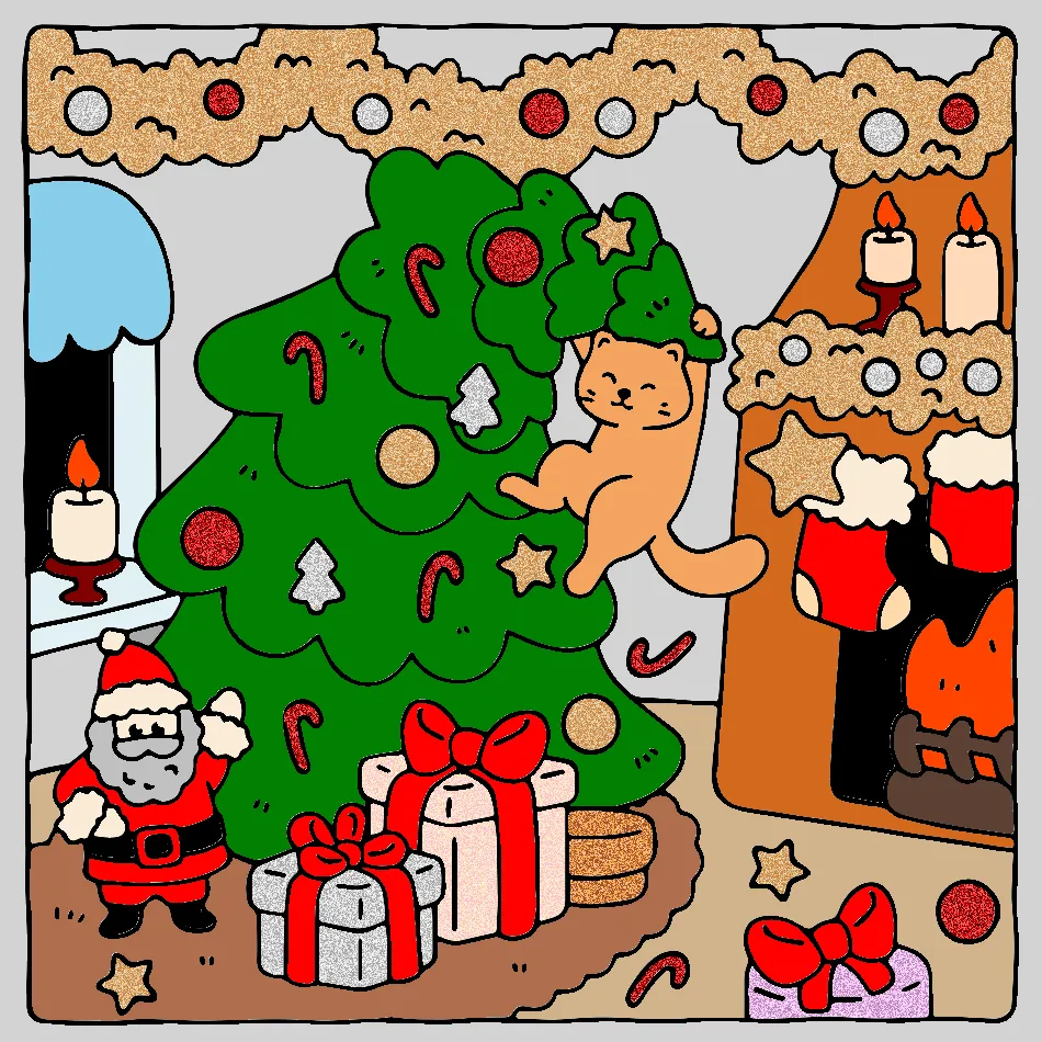 natal gato – Desenho Colorido Online para Pintar e Imprimir | Jogo de Colorir Grátis no Mundo dos Jogos - Imagem Destacada