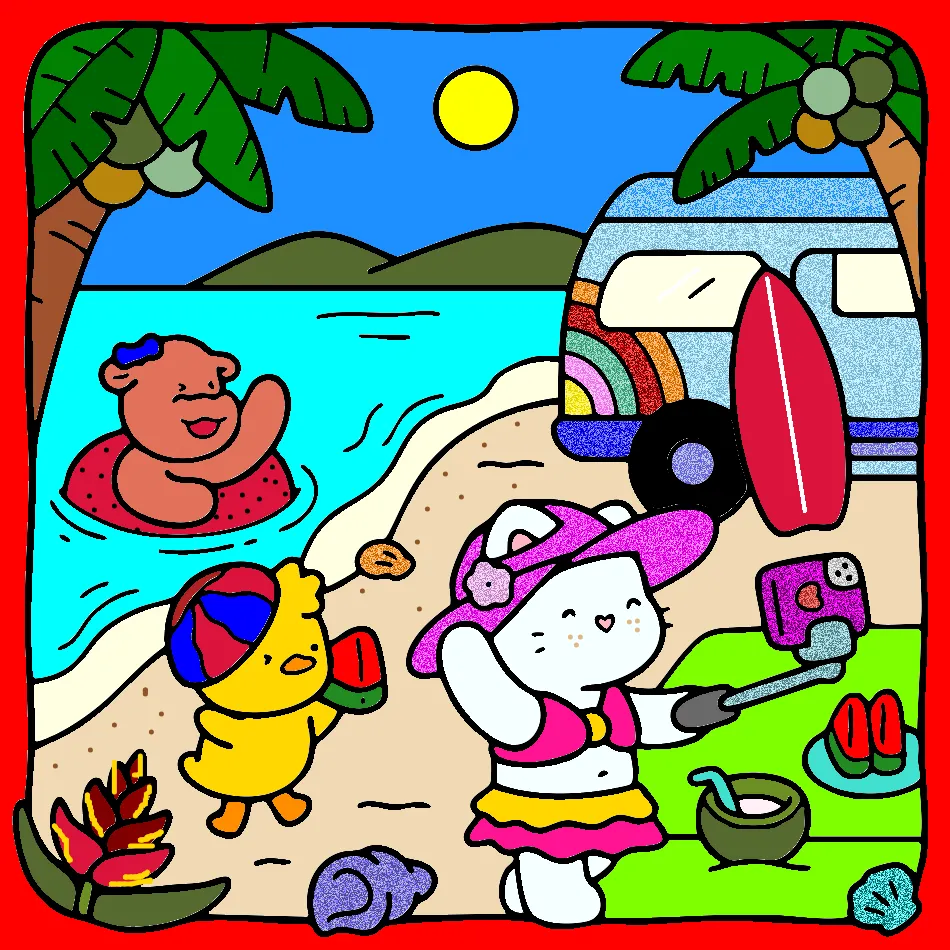 selfie at the beach – Desenho Colorido Online para Pintar e Imprimir | Jogo de Colorir Grátis no Mundo dos Jogos - Imagem Destacada