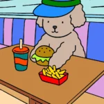 ursinho na lanchonete – Desenho Colorido Online para Pintar e Imprimir | Jogo de Colorir Grátis no Mundo dos Jogos