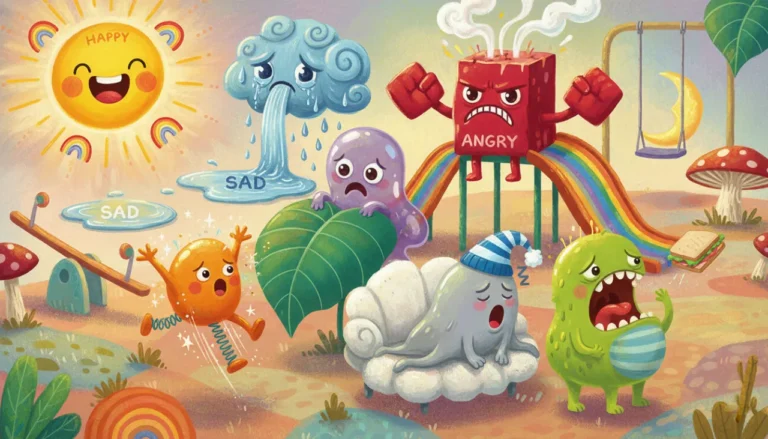 Um grupo divertido de criaturas mágicas e fofinhas, onde cada uma mostra um sentimento diferente, como alegria, tristeza, susto e até fome!