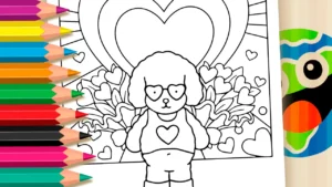 Desenho para colorir Desenho de Bichinhos Fofo de Amor para Colorir: Pinte Online ou Imprima Grátis