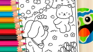 Desenho para colorir Desenho de Bichinhos Fofos Foto Parque para Colorir: Pinte Online ou Imprima em Alta Qualidade