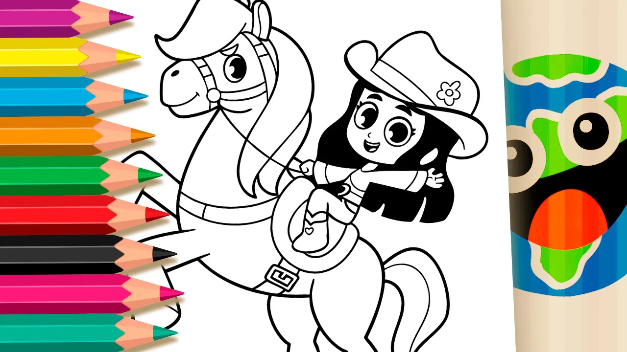 Pinte a Ana Castela e o Cavalo: Desenho Boiadeirinha Grátis