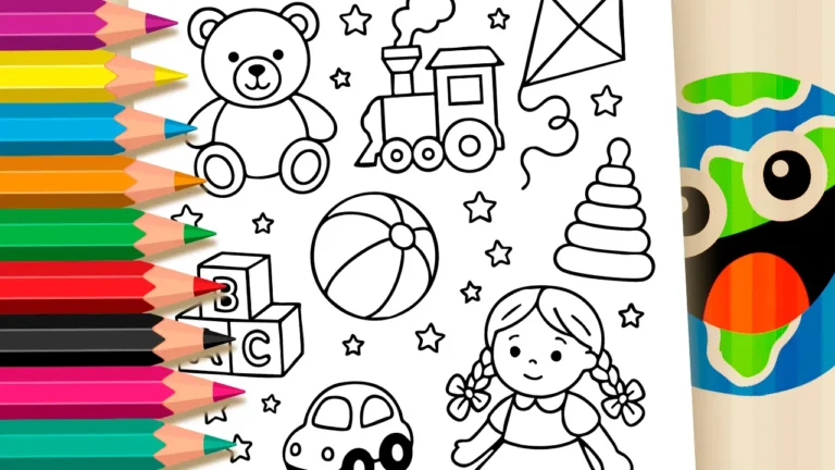 Desenho de Brinquedos de Criancinha para Colorir: Pinte Online ou Imprima em Alta Qualidade