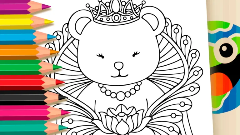 Desenho de Rainha Ursinha Poderosa para Colorir: Pinte Online ou Imprima em Alta Qualidade