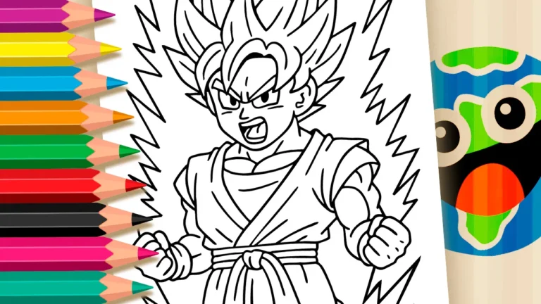 Desenho para colorir Desenho do Goku Super Saiyan Transformando para Colorir