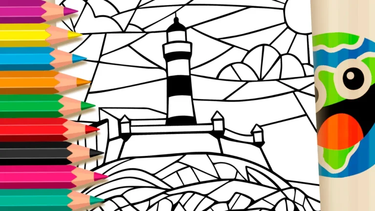 Desenho do Farol da Barra em Salvador para Colorir: Pinte Online ou Imprima em Alta Qualidade
