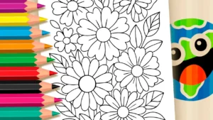 Desenho para colorir Desenho de Flores Lindas para Colorir: Pinte Online ou Imprima em Alta Qualidade