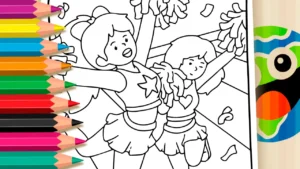 Desenho para colorir Desenho de Garotas da Torcida para Colorir: Pinte Online ou Imprima em Alta Qualidade
