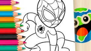 Desenho para colorir Desenho de Homem-Aranha Fofo para Colorir e Imprimir