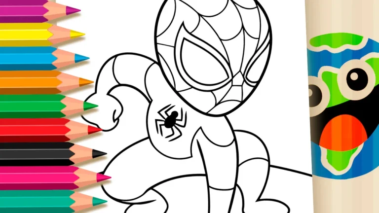 Desenho para colorir Desenho de Homem-Aranha Fofo para Colorir e Imprimir