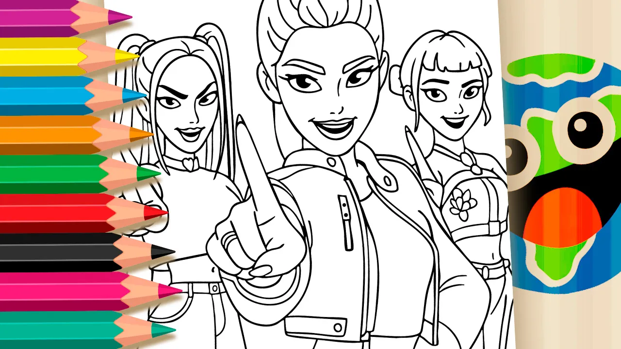 Huntrix para Colorir e Imprimir