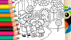 Desenho para colorir Desenho de João e Maria para Colorir: Desperte a Imaginação Online ou Imprima em Alta Qualidade
