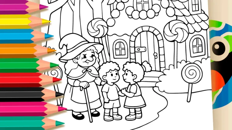 Desenho de João e Maria para Colorir: Desperte a Imaginação Online ou Imprima em Alta Qualidade