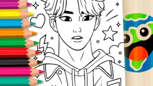 Desenho para colorir Desenho de Kpop Demon Hunters Jinu para Colorir: Pinte Online ou Imprima em Alta Qualidade