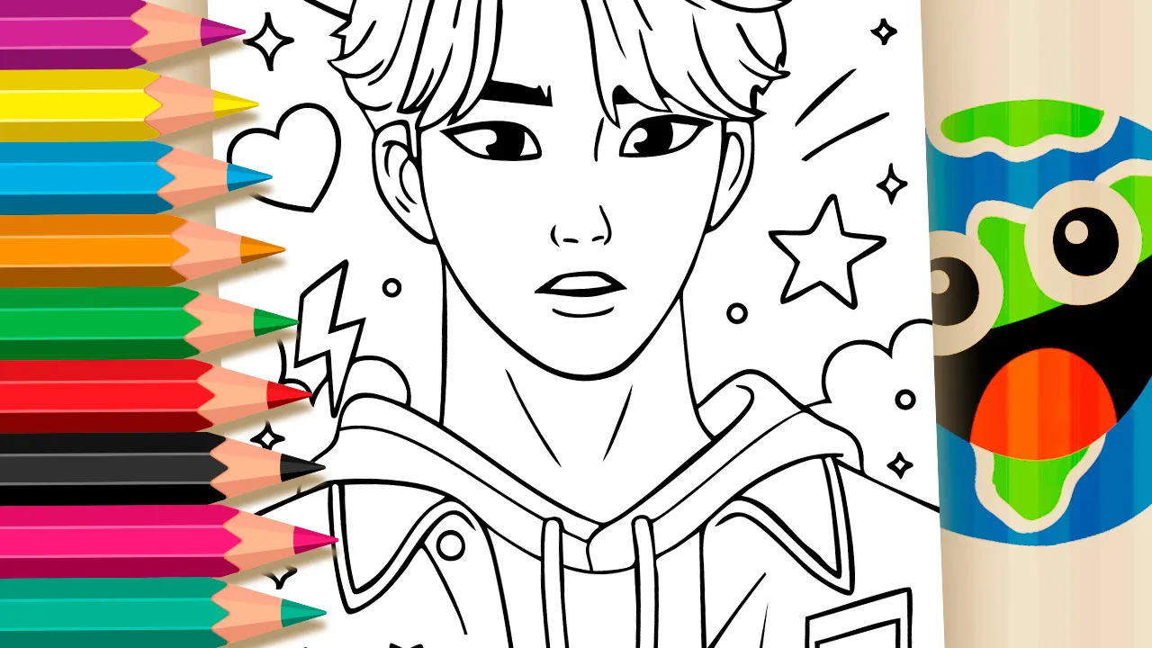Desenho de Kpop Demon Hunters Jinu para Colorir: Pinte Online ou Imprima em Alta Qualidade