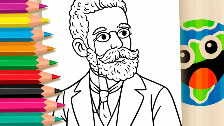 Desenho para colorir Colorir Machado de Assis: Retrato para Inspiração