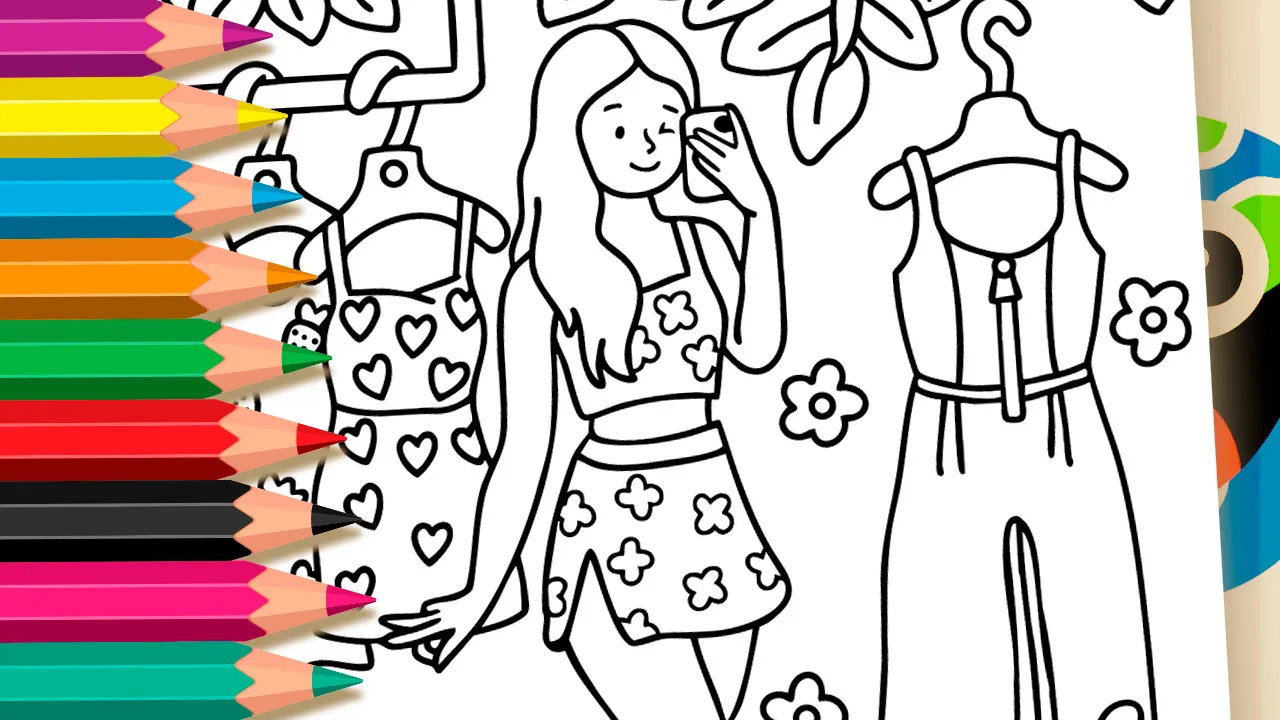 Desenho de Moda Feminina para Colorir