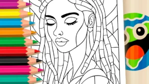 Desenho para colorir Desenho de Mulher Negra Mosaico para Colorir: Pinte Online ou Imprima em Alta Qualidade