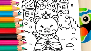 Desenho para colorir Desenho de Princesa Ursinha para Colorir: Pinte Online ou Imprima em Alta Qualidade