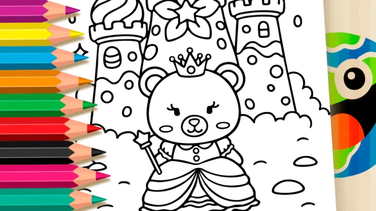 Desenho de Princesa Ursinha para Colorir: Pinte Online ou Imprima em Alta Qualidade