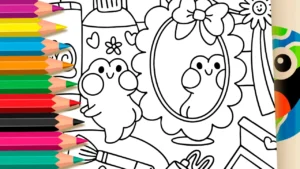 Desenho para colorir Sapo Fofinho Espelho para Colorir e Imprimir: Pinte Online com Cores Mágicas