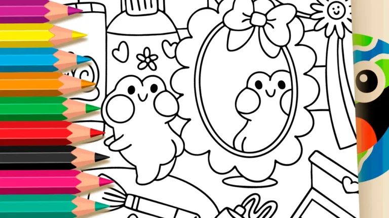 Sapo Fofinho Espelho para Colorir e Imprimir: Pinte Online com Cores Mágicas