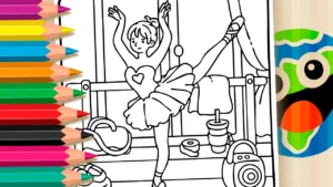 Desenho para colorir Estética Balé para Colorir e Imprimir: Pinte Online com Cores Mágicas