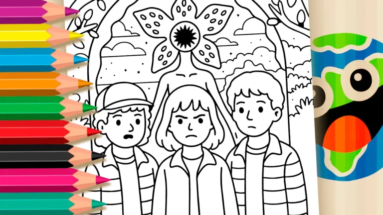 Turma do Stranger Things para Colorir e Imprimir: Pinte Online com Cores Mágicas