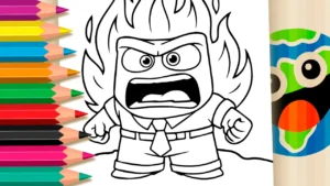 Desenho para colorir Raiva de Divertidamente para Colorir: O Personagem Estourando de Fúria