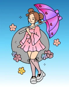 Flores lindas, garota linda!