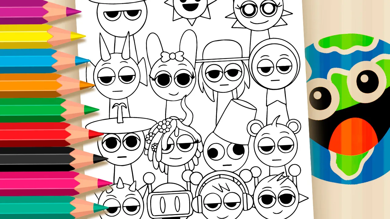 Sprunki para Colorir e Imprimir: Pinte a Turma Musical Online