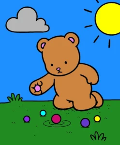 Urso com suas bolinhas