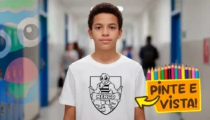 Camiseta Personalizada do Urubu do Flamengo para Colorir e Criar