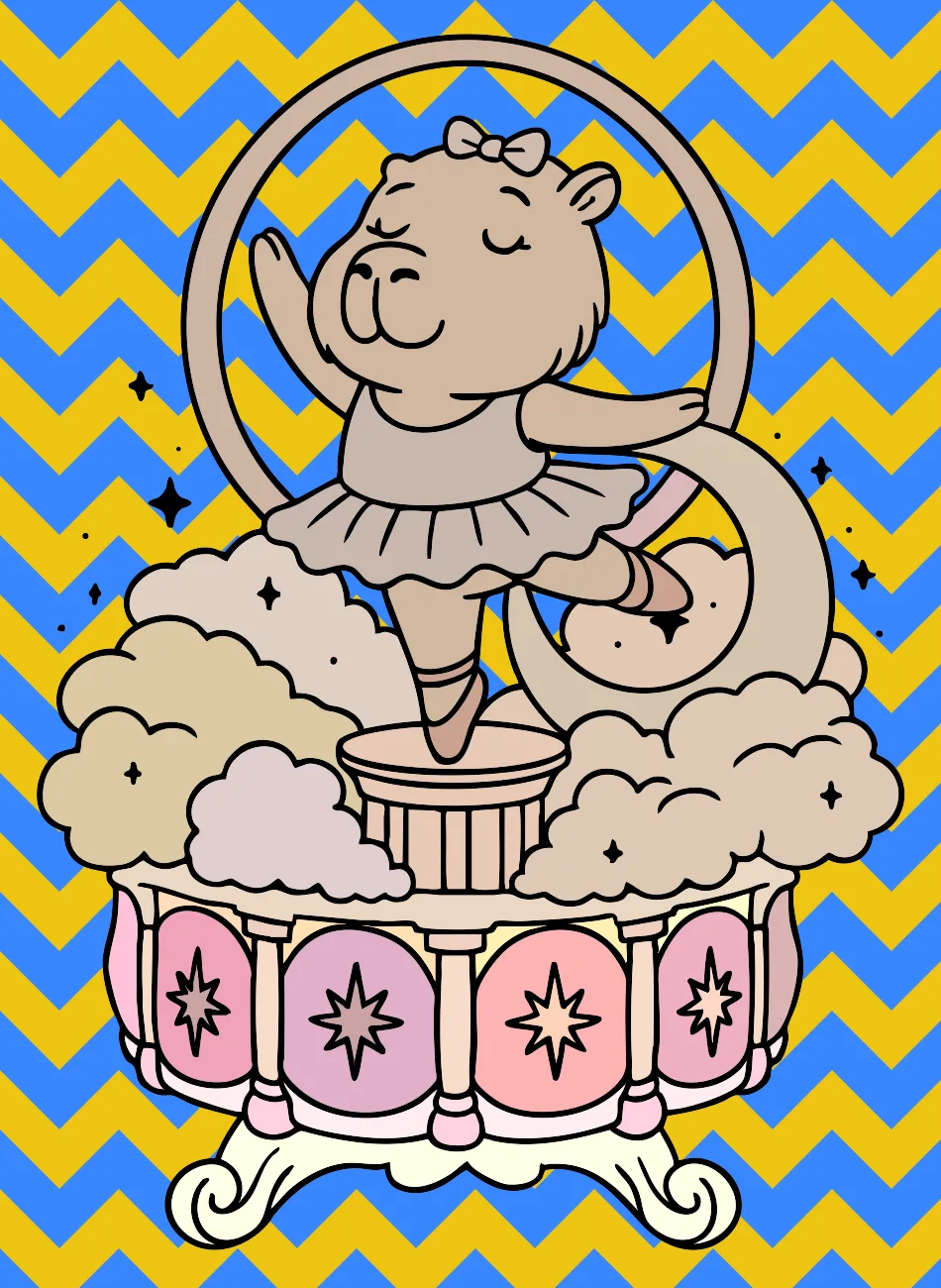 capivara fasendo bale – Desenho Colorido Online para Pintar e Imprimir | Jogo de Colorir grátis no Mundo dos Jogos