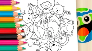 Desenho para colorir Colorir Desenho: A Terra é de Nós Todos