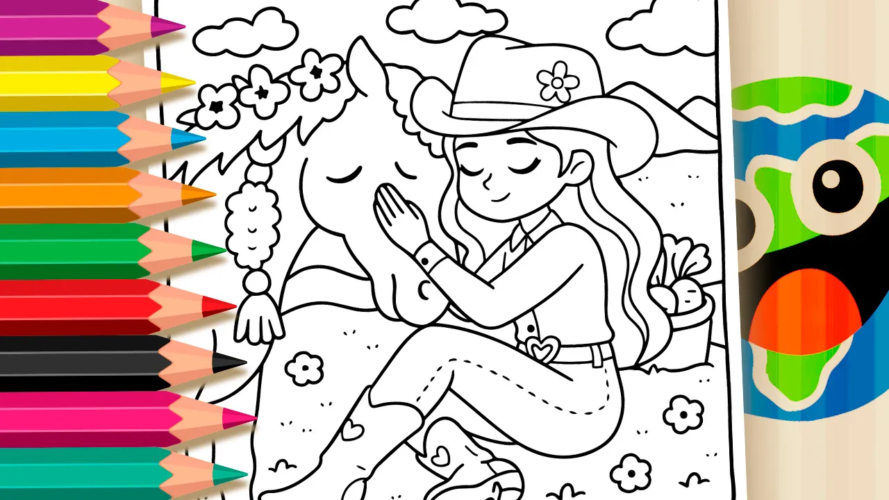 Desenho de Ana Castela e seu Cavalo Encantado para Colorir: Pinte Online ou Imprima Grátis