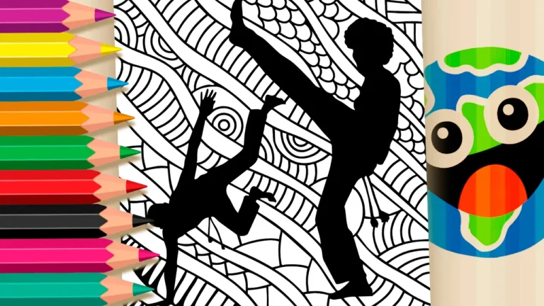 Arte da Capoeira e Movimento para Colorir Online