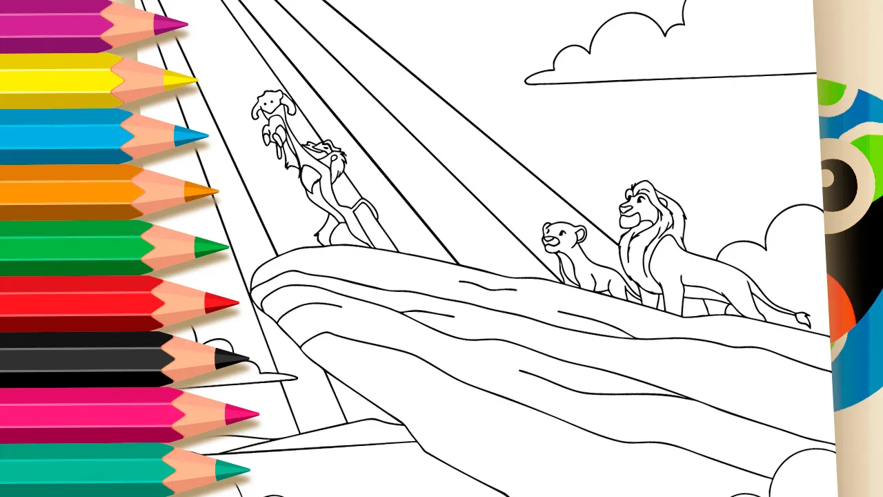 Desenho de Batizado Rei Leão para Colorir: Pinte Online ou Imprima em PDF Grátis