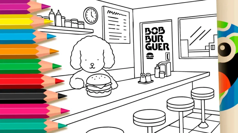 Desenho de Bob Burguer para Colorir: Pinte o Cachorrinho na Lanchonete Online ou Imprima
