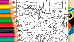 Desenho para colorir Desenho de Bobbie Goods Comida aos Patinhos para Colorir: Pinte Online ou Imprima Grátis