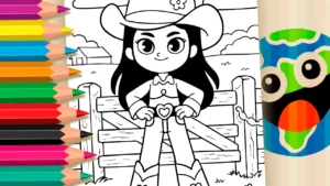 Desenho para colorir Boiadeirinha da Porteira para Colorir: Pinte Online ou Imprima em PDF Grátis