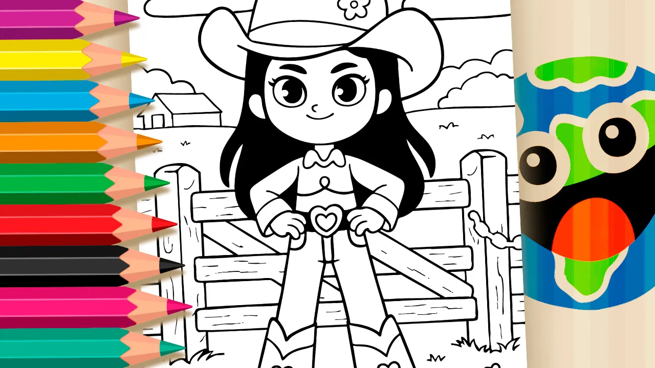 Boiadeirinha da Porteira para Colorir: Pinte Online ou Imprima em PDF Grátis