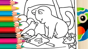 Desenho para colorir Desenho de Briga Fofinha para Colorir: Pinte Online ou Imprima em PDF Grátis