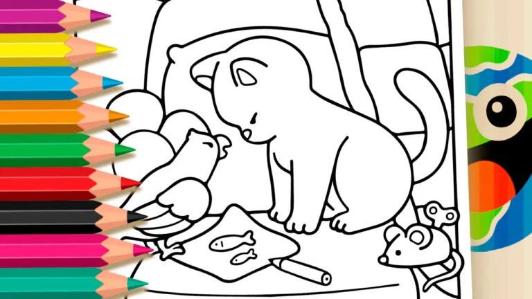Desenho de Briga Fofinha para Colorir: Pinte Online ou Imprima em PDF Grátis