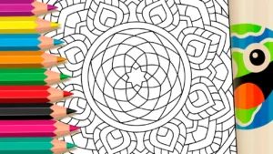 Desenho para colorir Desenho de Caleidoscópio para Colorir: Pinte Online ou Imprima em PDF Grátis