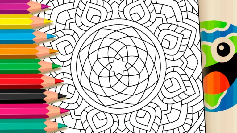 Desenho de Caleidoscópio para Colorir: Pinte Online ou Imprima em PDF Grátis