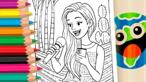 Desenho para colorir Cantora no Sertão para Colorir